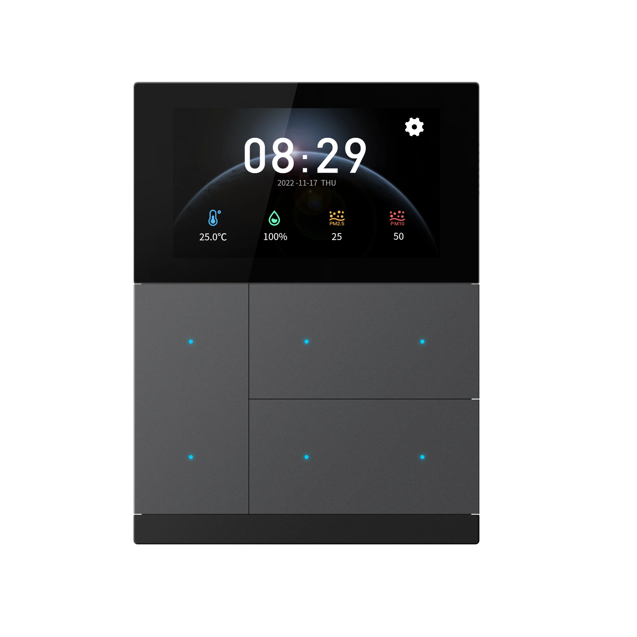 KNX CE ROHS Certificate Support Smart Home Automation Wall Switch Colorful Key Pad Smart Control Touch Panel